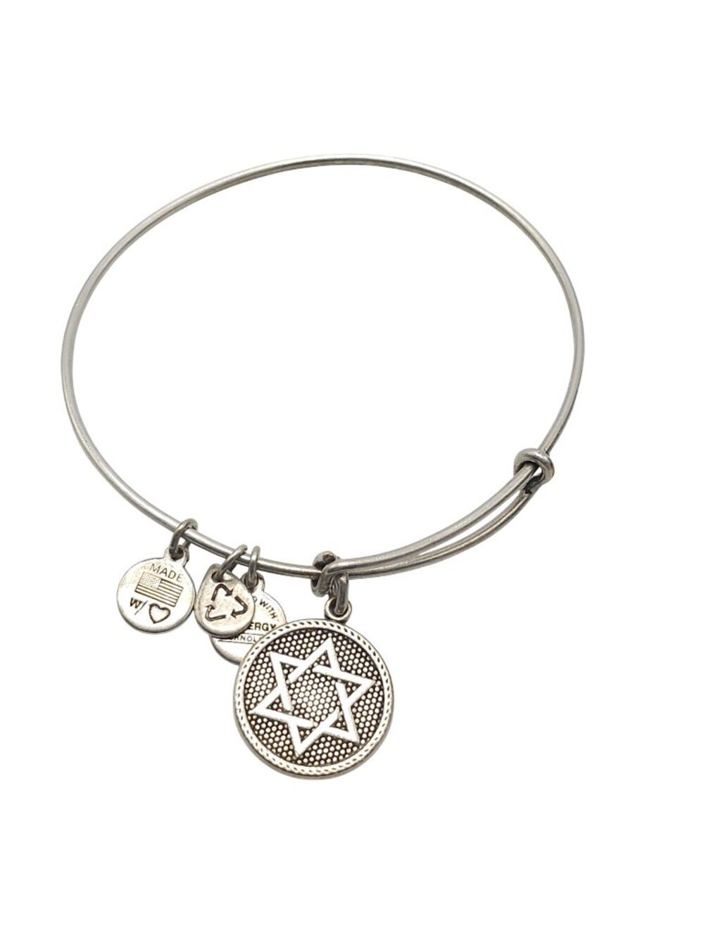 Star Of David Charm Bangle Bracelet By Alex And Ani 2016 Silver-Tone Design